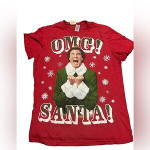 Men’s Elf OMG Santa Christmas T-shirt Pajama Shirt